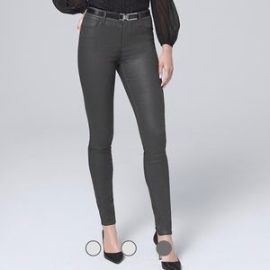 White House BM HIGH-RISE COATED SKINNY JEANS.